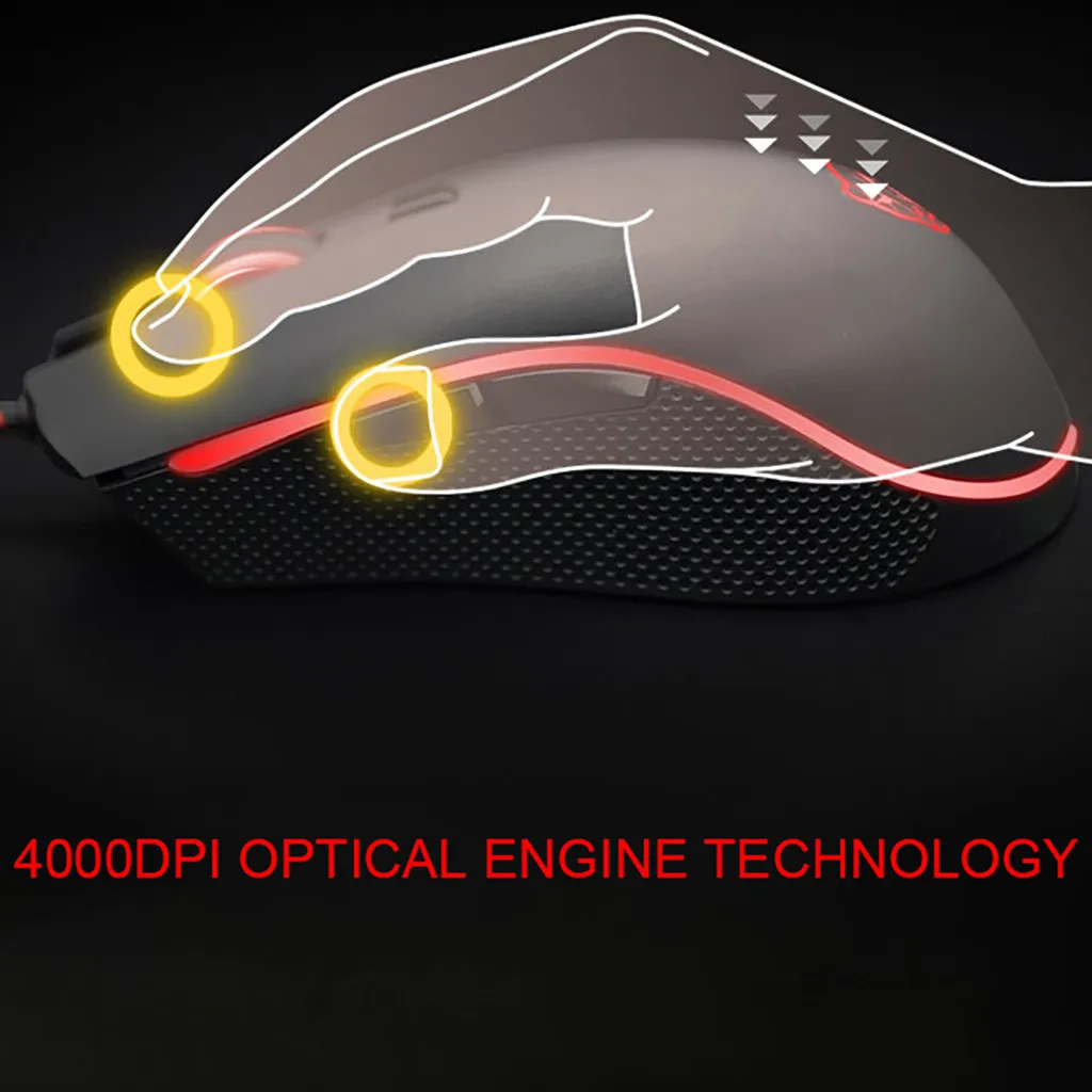 MOTOSPEED V40 игровая мышь 4000 DPI 6 кнопок RGB подсветка геймерская Usb Проводная для