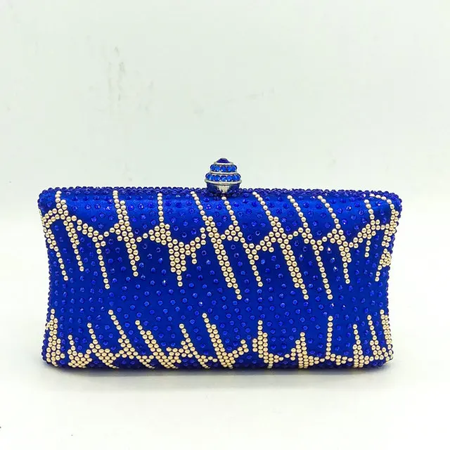 Blue Crystal Bag Бутик De FGG желтый алмаз женские клатчи Свадебные Minaudiere сумки Хрустальная вечерняя сумочка Свадебные вечерние сумочка - Цвет: Blue Crystal Bag