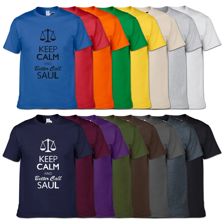 Keep Calm And Better Call Saul Футболка женская Breaking Bad Мужская футболка короткий рукав Crewneck 100%