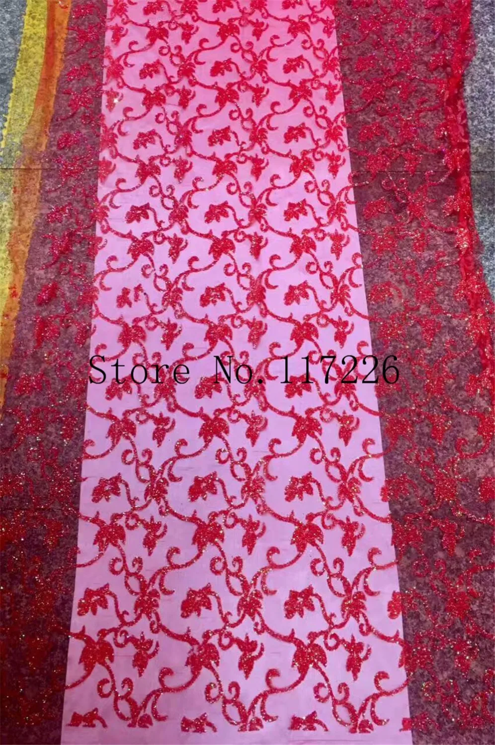 5 Yards/lot New style fussical pink tulle net lace with glued glitter african fabric for wedding JRB-23243 | Дом и сад