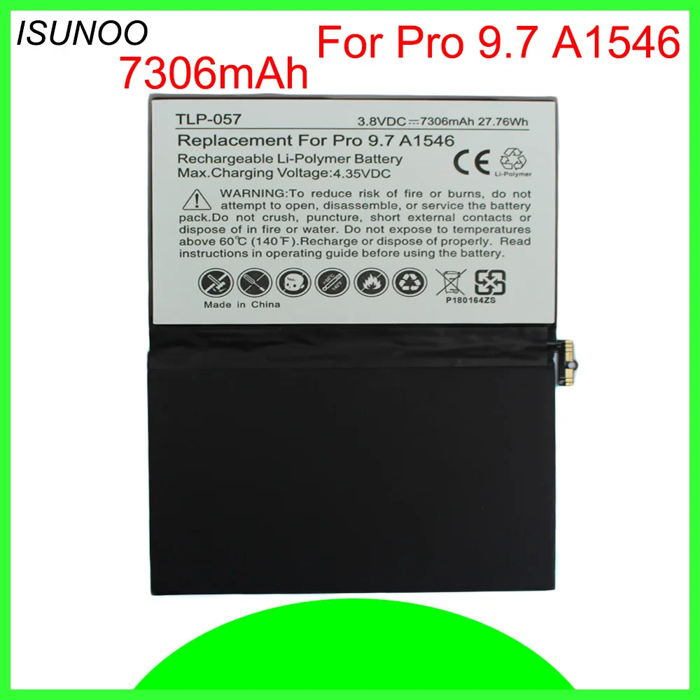 ISUNOO 7306mAh 0 цикл литий ионные аккумуляторы для iPad Pro 9 7 дюймов подходит A1664 Замена