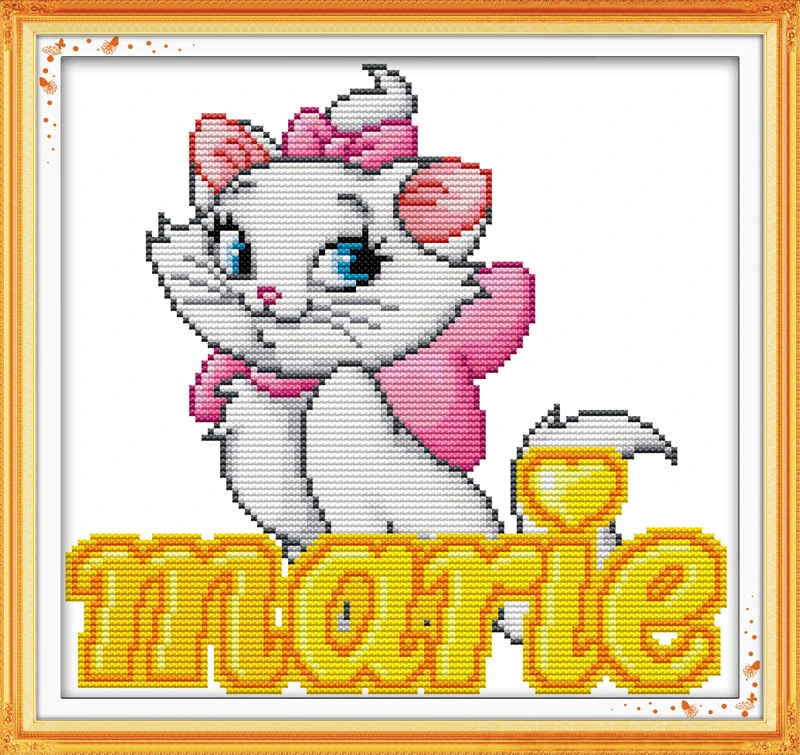 

Розовый Кот (5) вышивка крестиком комплект мультфильм 14ct 11ct Количество печати холсты стежков вышивка DIY ручной работы Рукоделие плюс