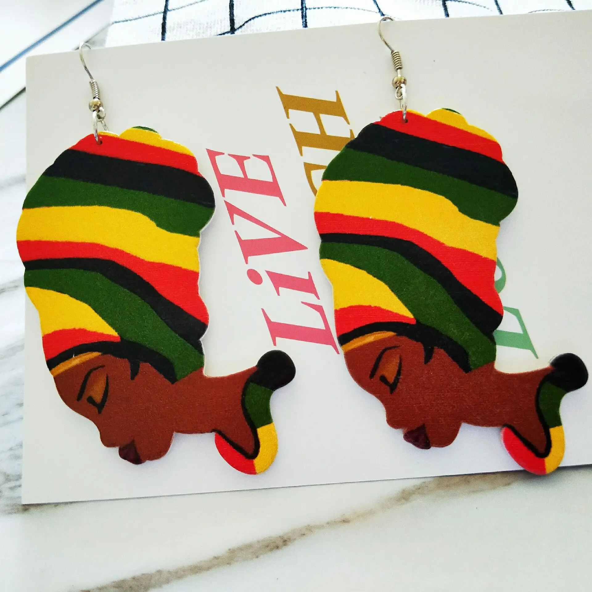 

African Earrings Eehnic Geometric Round Wooden Dangle Earrings Retro Figure for Women Grils Party Gift Fashion Jewelry