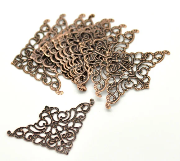 LASPERAL 30-100PCs Copper Tone Filigree Wraps Cabochon For Jewelry Making Metal Connectors Findings DIY Craft | Украшения и