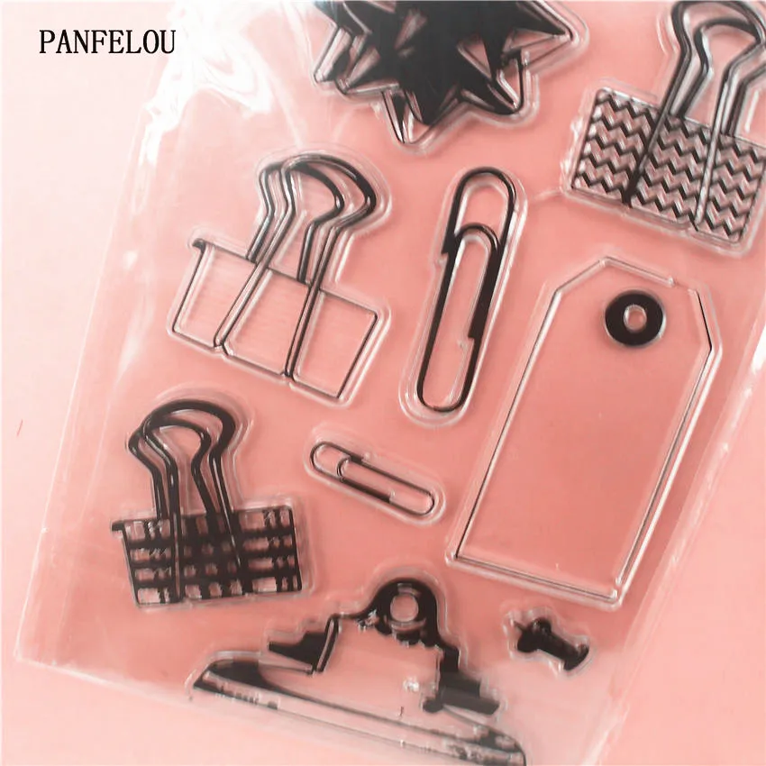 Прозрачный силиконовый штамп PANFELOU с зажимом для книг/печать