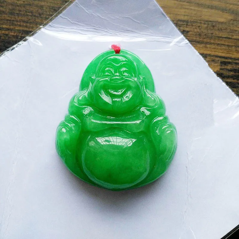 Натуральный зеленый изумруд KYSZDL ручная работа кулон Будды Maitreya Женский буддизм
