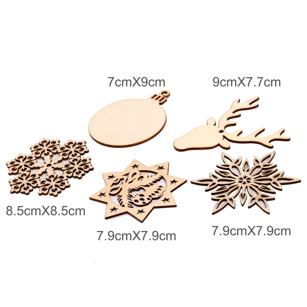 Рождественские украшения QIFU рождественские для дома 2020 снежинки деревянные