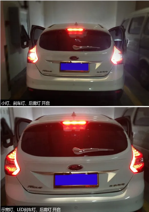 Автомобильный бампер лампа для 2012 2013 года для FORD Focus 3 хэтчбек Светодиодная лента задний светильник s задний светильник красный цвет TJ Тип
