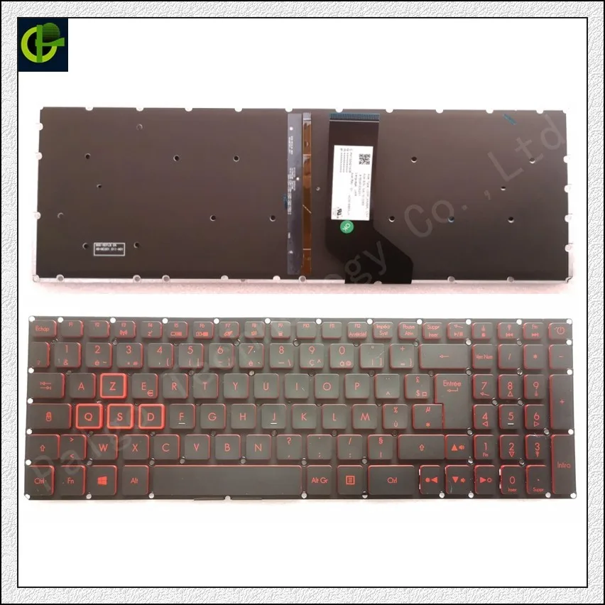 French Azerty Backlit Keyboard for Acer Nitro 5 AN515 AN515-51 AN515-52 AN515-53 AN515-41 AN515-42 AN515-31 AN515-51-5594  FR