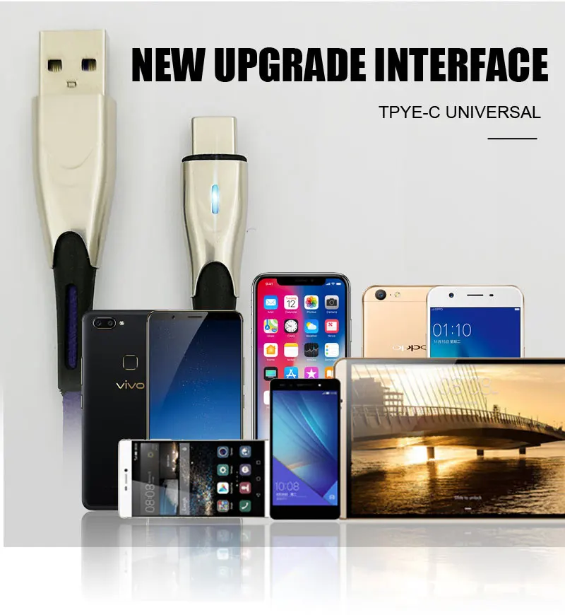 Ddaian светодиодный USB кабель для samsung Xiaomi huawei Тип C USB поддержка PD 60 Вт QC3.0 5A USB кабель Quick Charge