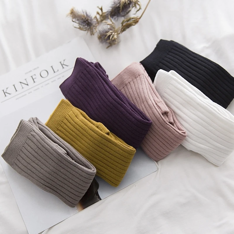 Леггинсы для детей в рубчик Modis Детские хлопковые леггинсы полоску тощий ребенок