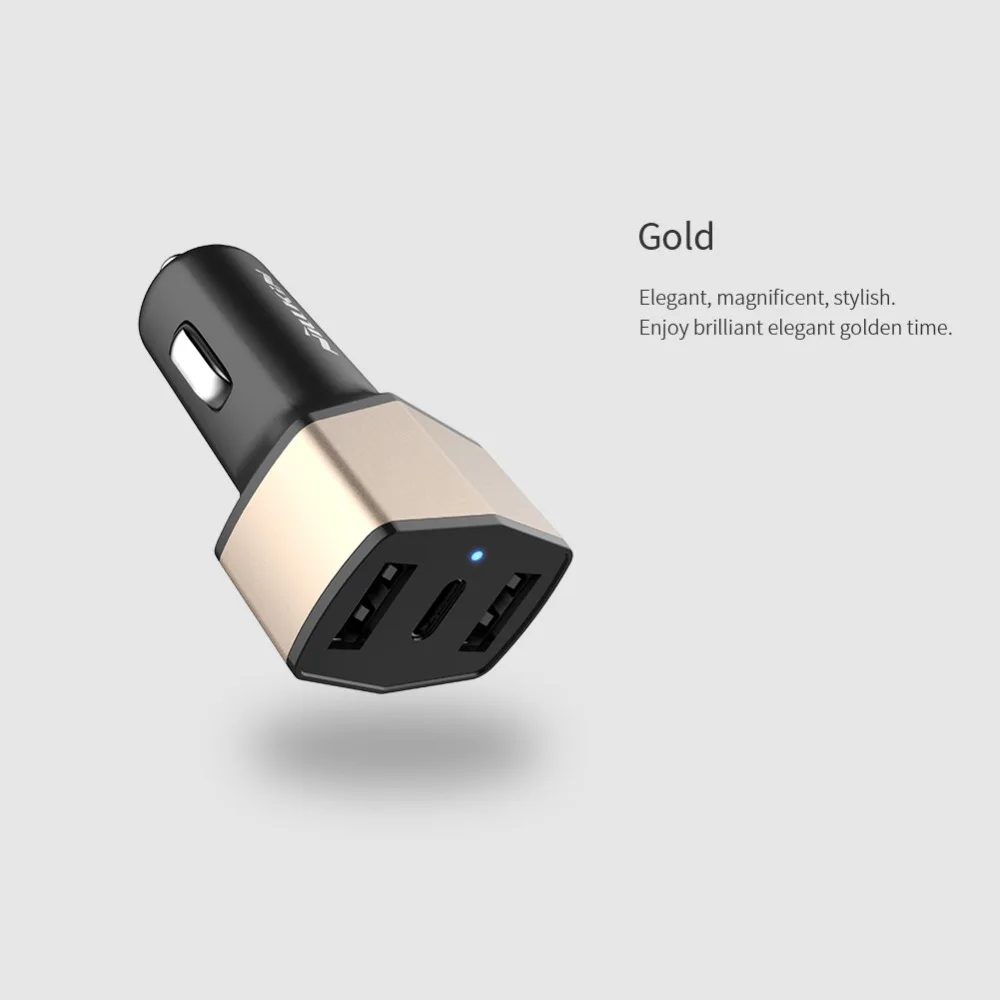 3 в 1 NILLKIN 3 порта двойной Переходник USB для зарядки в машине micro type-C автомобильное зарядное устройство для xiaomi для samsung pixel для iPad oneplus 3t 5