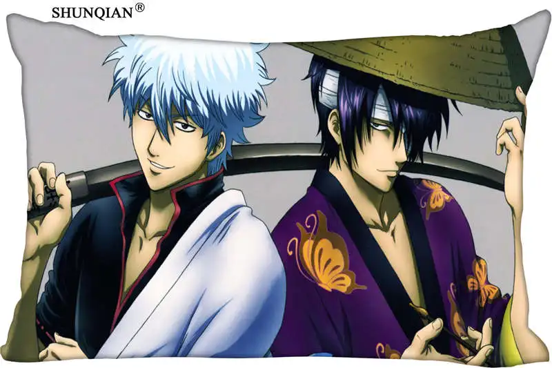 

Hot Nice Gintama Anime Rectangle Pillowcase zipper Wedding Custom Pillow Case For Bedroom Pillow Cover 612