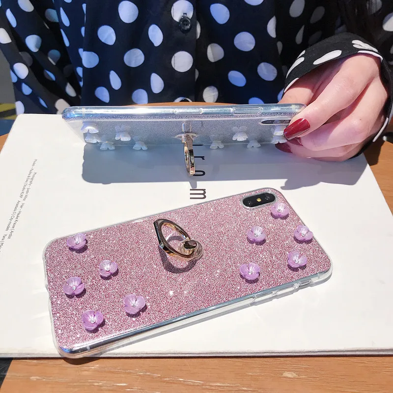 Gliiter Cases For Oppo R11S R11 R7 R7S R9 R9S Plus R17 Pro R15 Dream Mirror Ring Flower Cover Bumper |