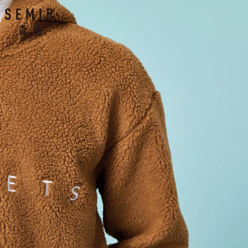 SEMIR Мужская толстовка из флиса с принтом капюшоном на молнии 100% хлопковой