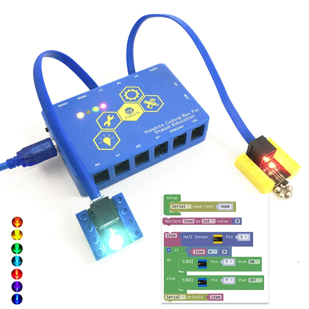 Kidsbits блоки кодирования 7 цветный Мерцающий СВЕТОДИОДНЫЙ модуль совместим с Arduino
