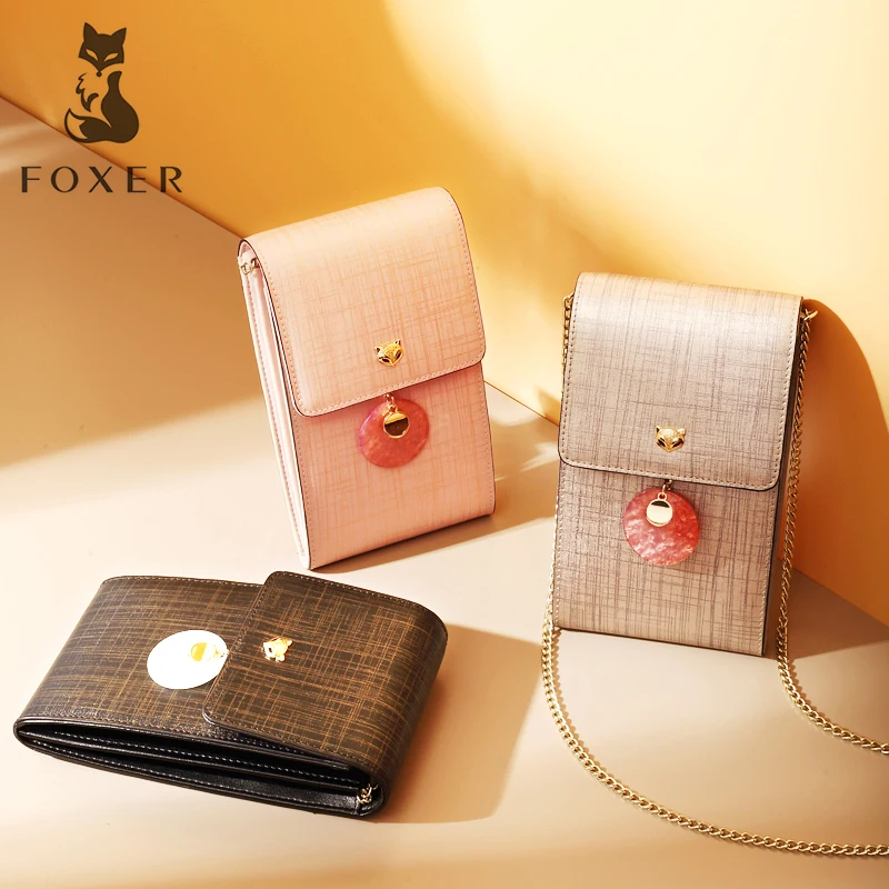 FOXER женская сумка через плечо спилок Наплечная Сумка модные сумки мессенджеры с