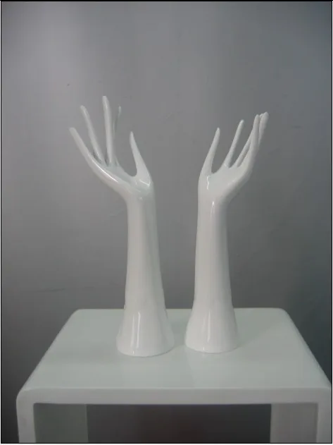New Fashion Style Female Mannequin Hand One Pair White Gloss Mannequin Hand Display For Jewelry Glove