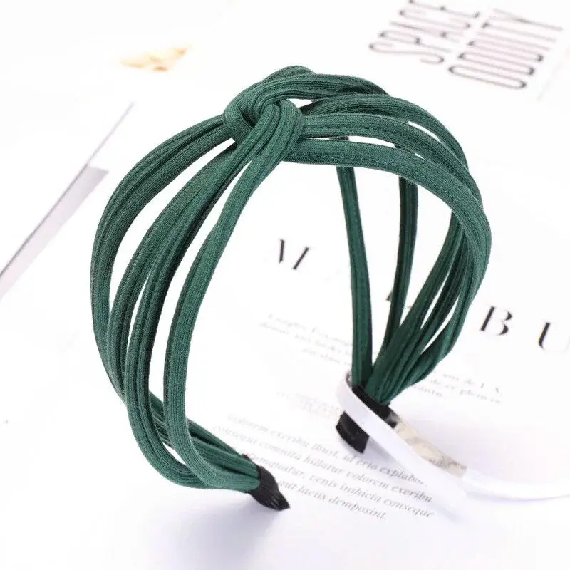 Повязка для волос Женская эластичная однотонная тканевый ободок аксессуар на