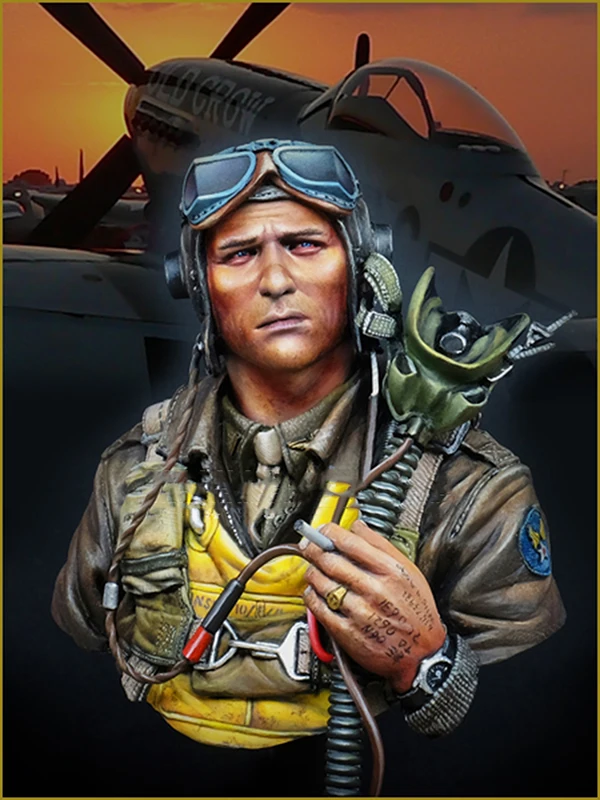 1/10 US FIGHTER PILOT 1944 игрушка модель смолы миниатюрный комплект без сборки