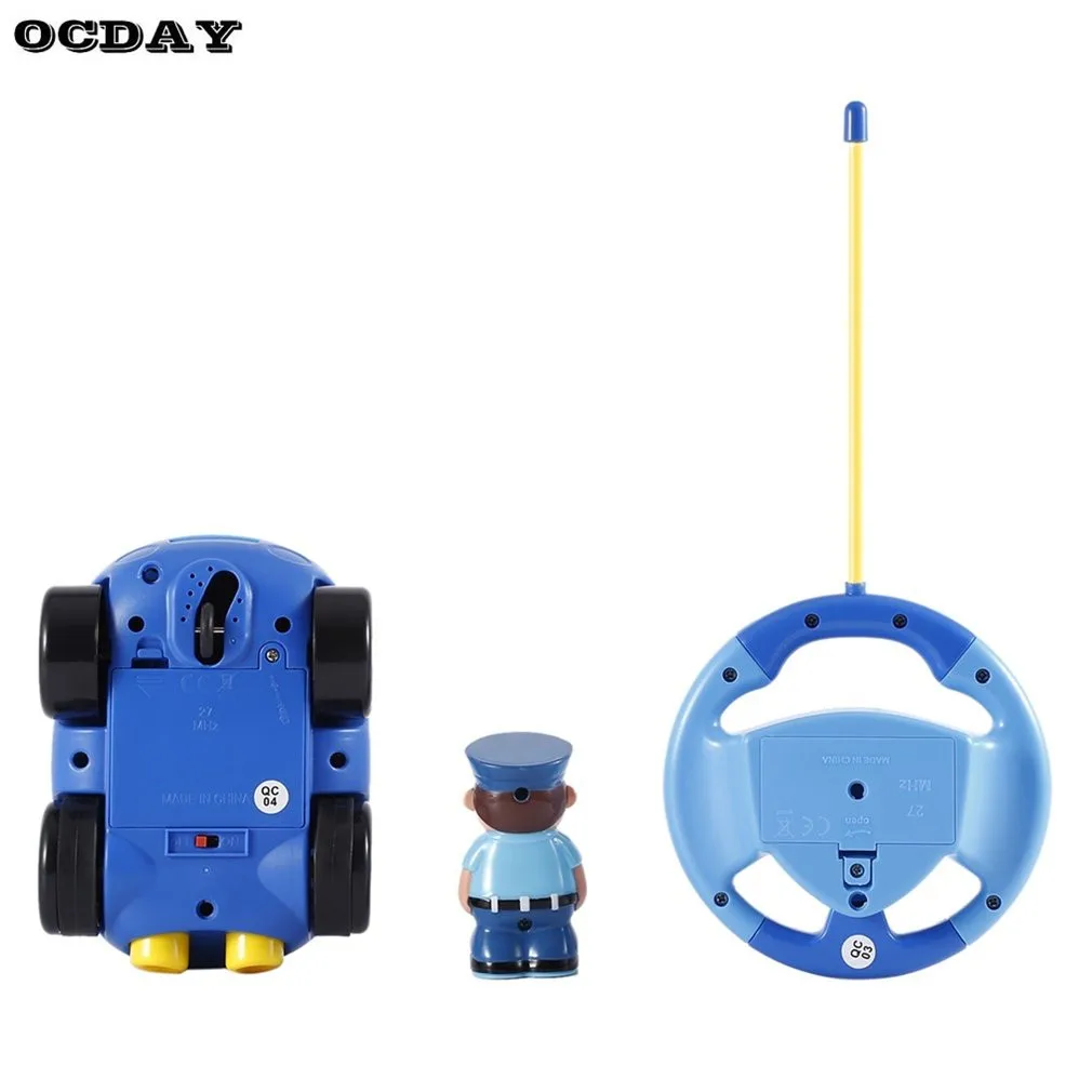 OCDAY мультипликационные Детские радиоуправляемые автомобили полицейский