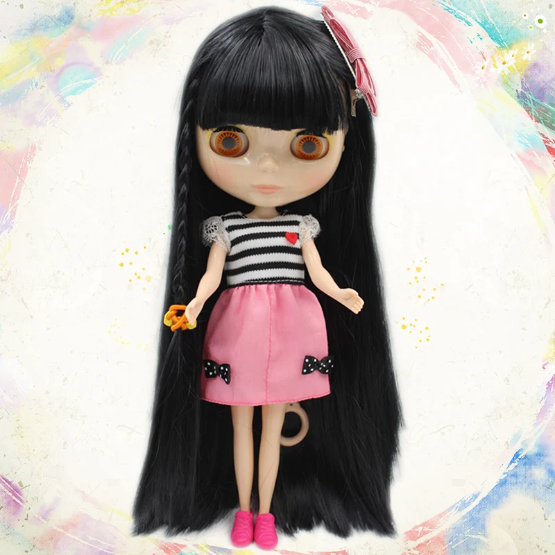 Blygirl черные прямые волосы Обнаженная кукла 30 см Обычная Модная Кукла Blythe тела суставы 7