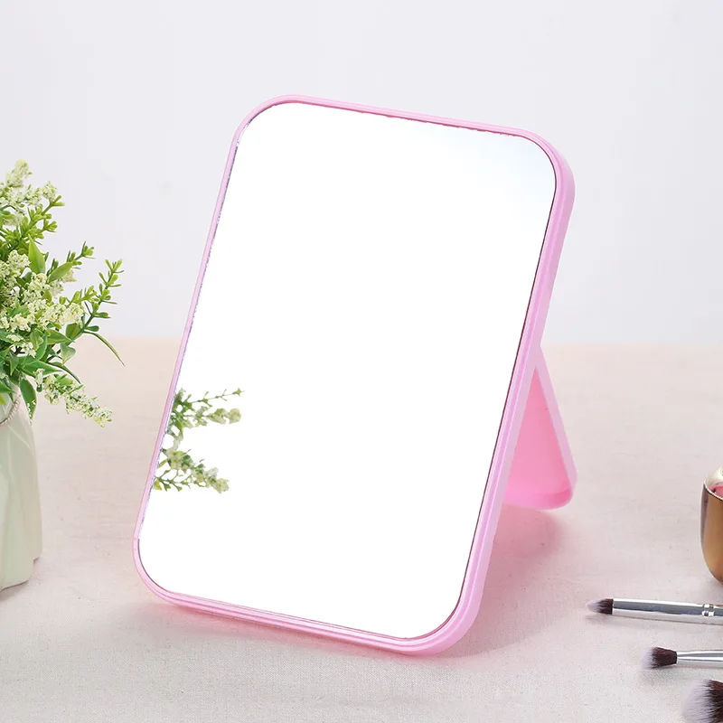 pink Simple rectangular table dressing mirror high list table dressing mirror portable folding princess dressing mirror - Цвет: pink