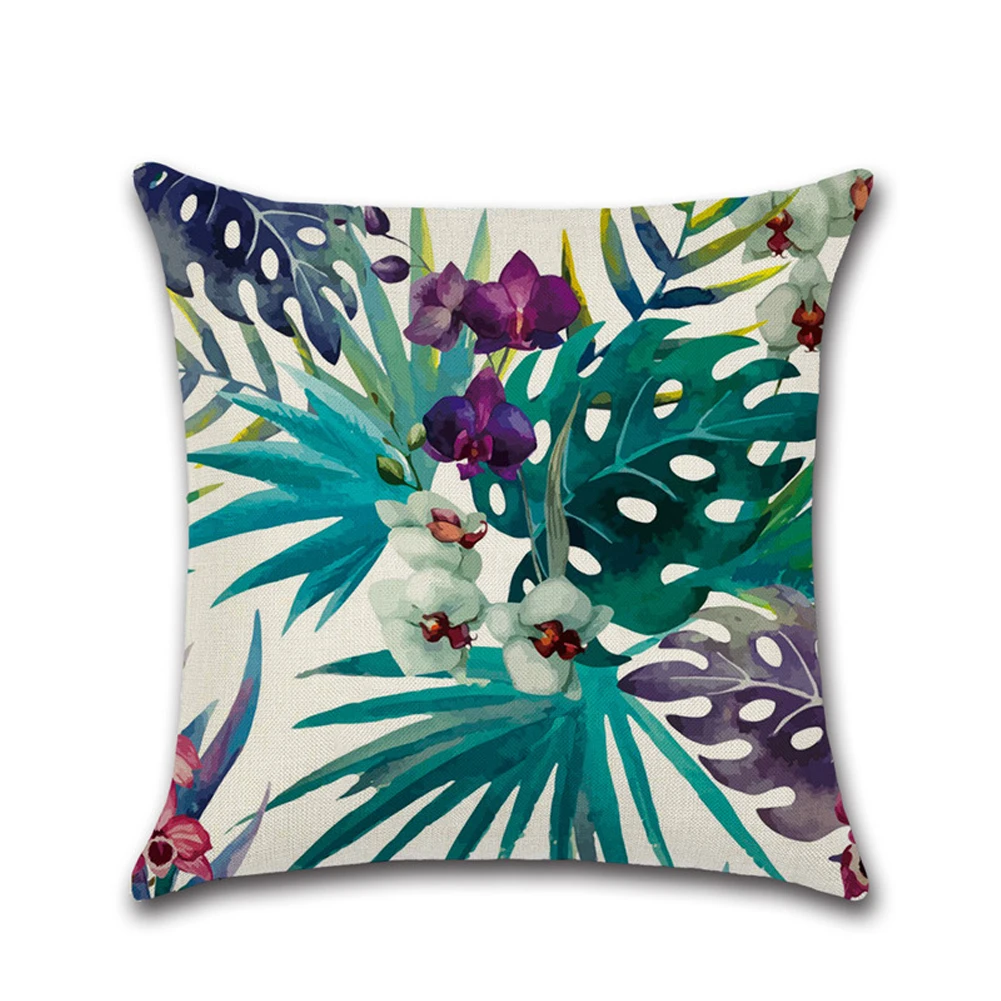 Квадратные тропические растения Подушка Диван офисные принадлежности гостиная