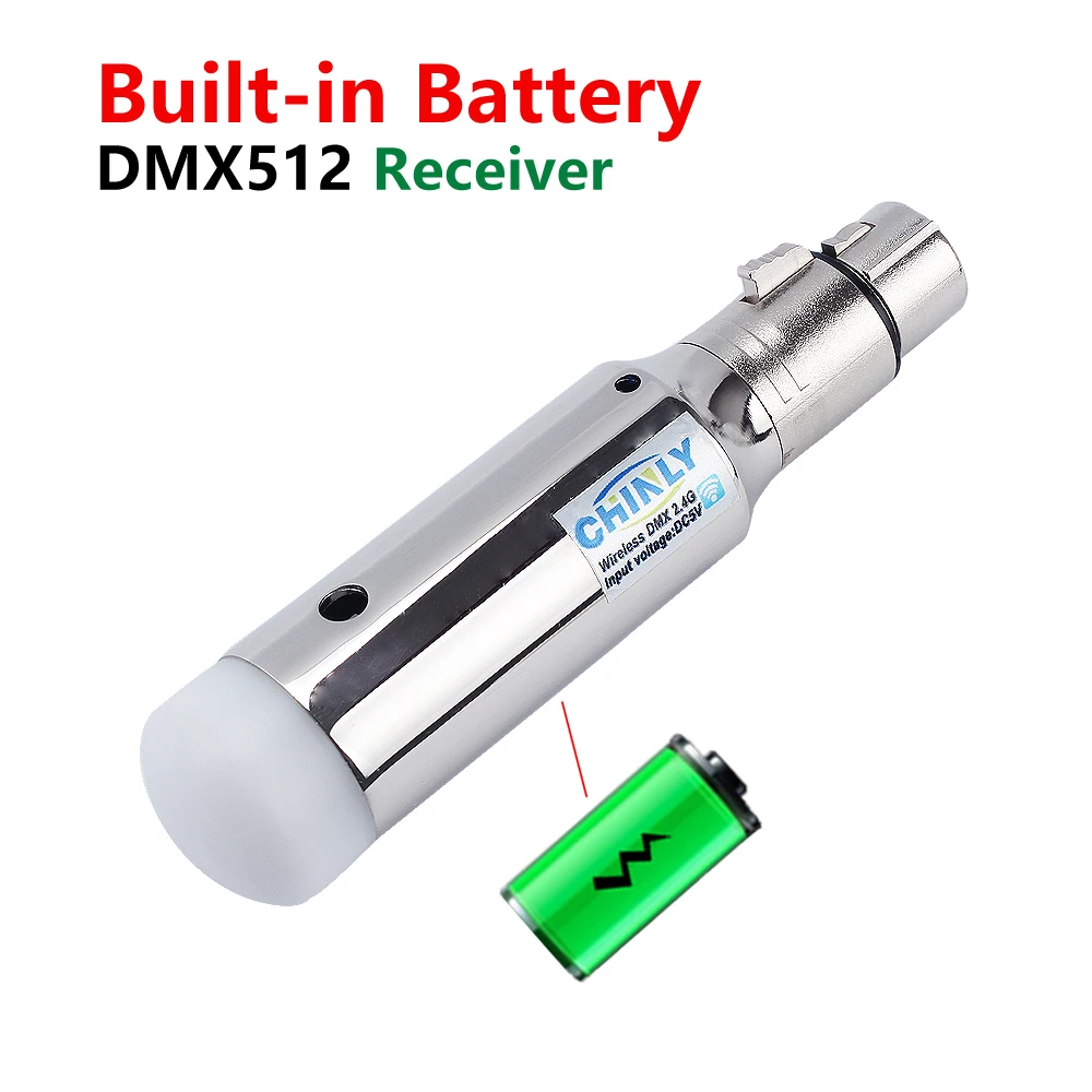 DMX512 перезаряжаемый беспроводной приемник управления Светодиодный светильник ing сценический эффект 2,4 г ISM контроль er 400 м Par Светильник DMX 512 приемники