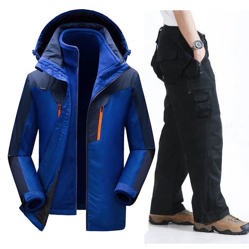 Зимний лыжный костюм для мужчин ветрозащитная Водонепроницаемая лыжная куртка