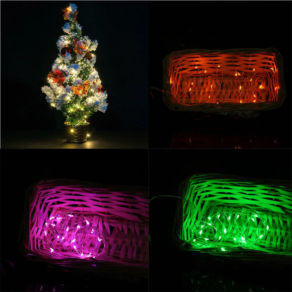 2 м 20LED кнопочный блок питания серебристо-медный провод мини сказочные гирлянды DIY Свадебная вечеринка Настенный Светильник Освещает 23мая 30