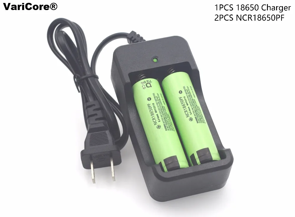 2 шт. Новый NCR18650PF 3 7 V 2900 mAh литий ионный аккумулятор + 18650 зарядное устройство