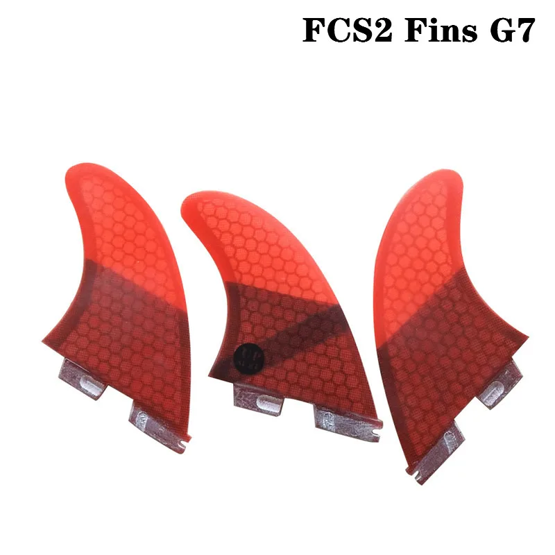 Red and Black G7 Плавники для серфинга FCS2 G3/G5/G7, сотовые плавники для серфинга с тремя плавниками, набор fcs плавников из стекловолокна - Цвет: Red and Black G7