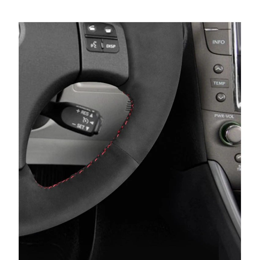 Сшитый вручную черный замшевый чехол на руль для Lexus IS IS250 IS250C IS300 IS300C IS350 IS350C F SPORT |
