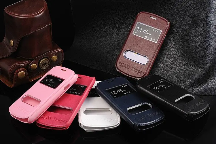 2016 Топ Роскошные Смарт Окно сенсорный Овчины кожа Откидная Крышка телефон Чехол