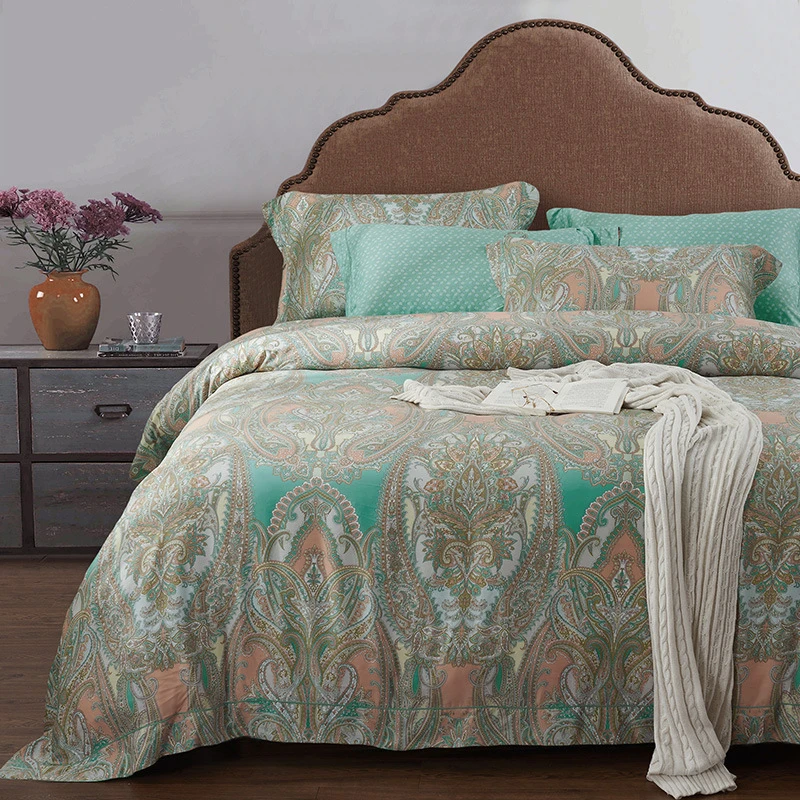 Роскошный комплект постельных принадлежностей королева утешитель Тенсел хлопок