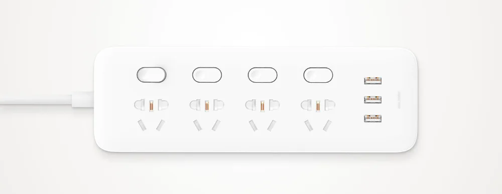 Оригинальная розетка Xiaomi Mijia, силовые полосы, 4 гнезда, индивидуальное управление, 3 USB, 5 В, 2.1A, быстрая зарядка, удлинители с безопасной зарядкой