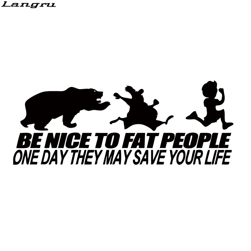 Виниловая наклейка Langru Be Nice To Fat People однажды они могут сэкономить вашу жизнь