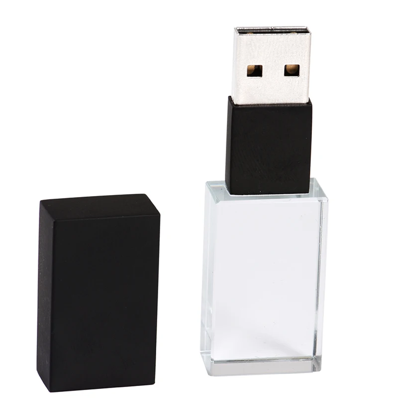 black Модный Кристальный USB флеш-накопитель, изготовленный на заказ, 3D логотип, USB 2,0, 4G, 16G, 32 GB, 64 GB, стильный свадебный подарок, флешка(более 10 шт, бесплатный логотип - Цвет: black