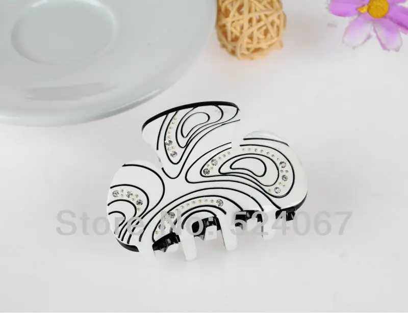 2019 Новейшие Классические Акриловые черные белые заколки для волос высокого