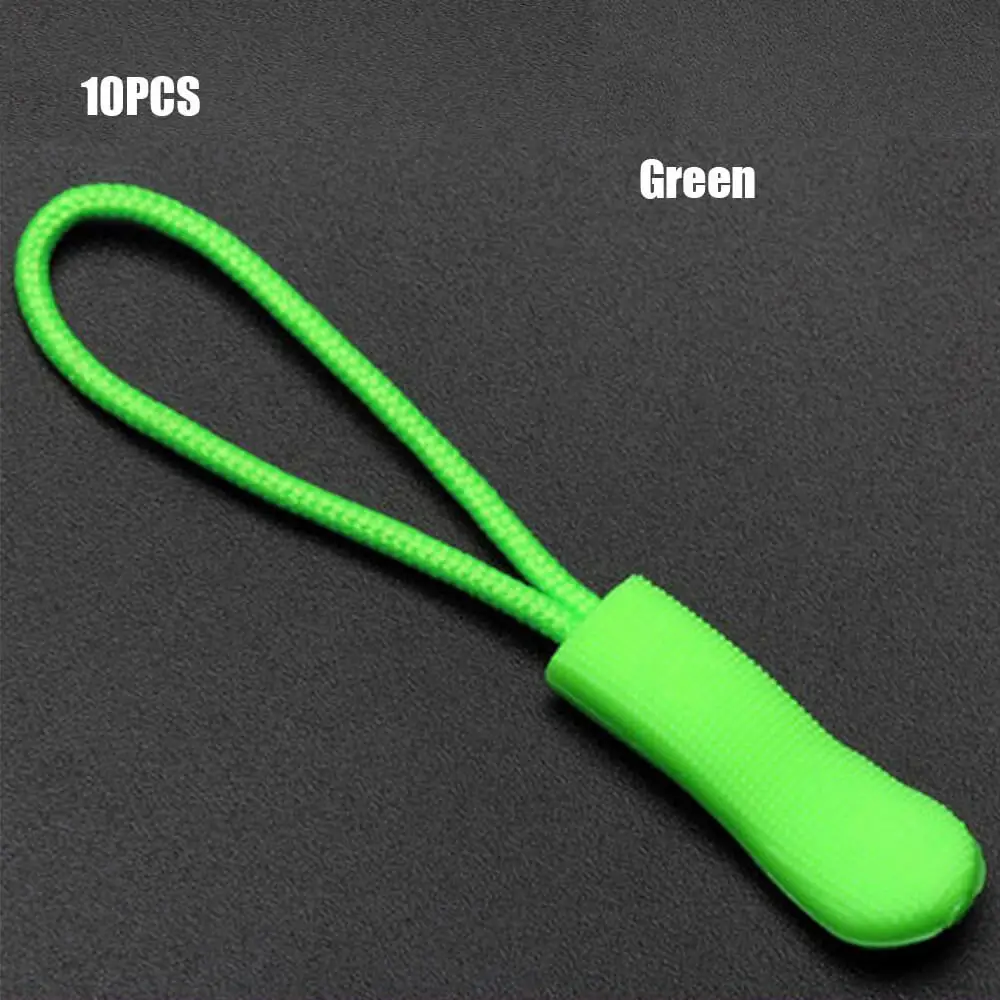 Green 10/20 штук застежки-молнии пулер застежки Конец подходит веревки тег фиксаж шнура застежка-молнии Tab сменный зажим сломана Пряжка дорожная сумка чемодан палатка рюкзак - Цвет: Green