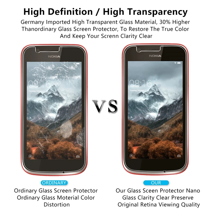 2.5D 0,26 мм 9H Премиум Закаленное стекло для Nokia 1 Защитная пленка для Nokia 1