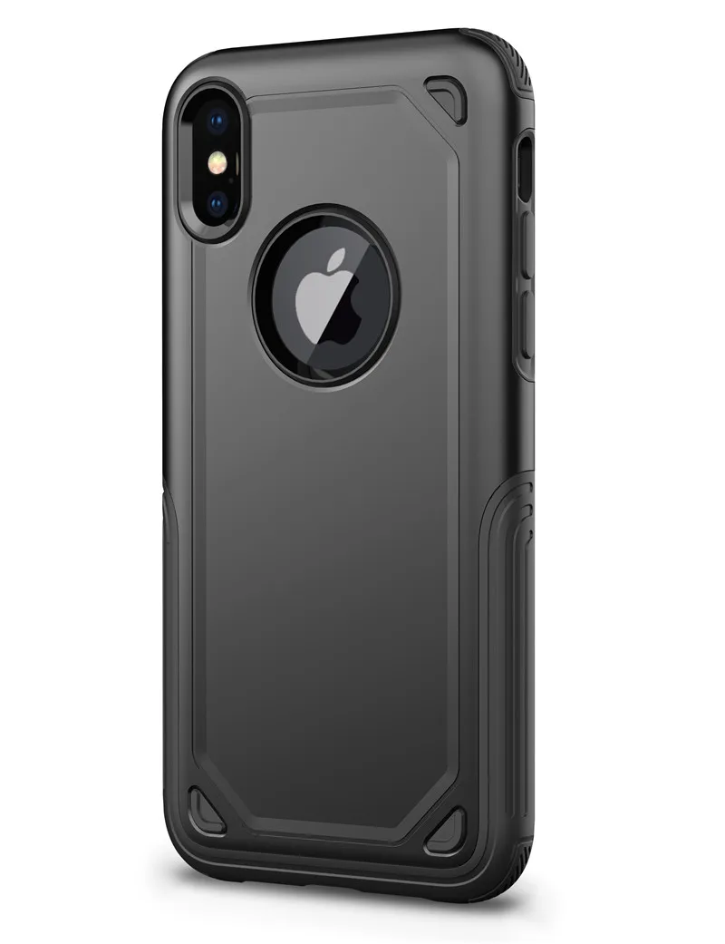 black Гибридный чехол для iPhone 7, 6s, 8, 6 Plus, Xs, XR, Xs Max, 2 в 1, военный противоударный камуфляжный чехол для iPhone 11 Pro Max - Цвет: black