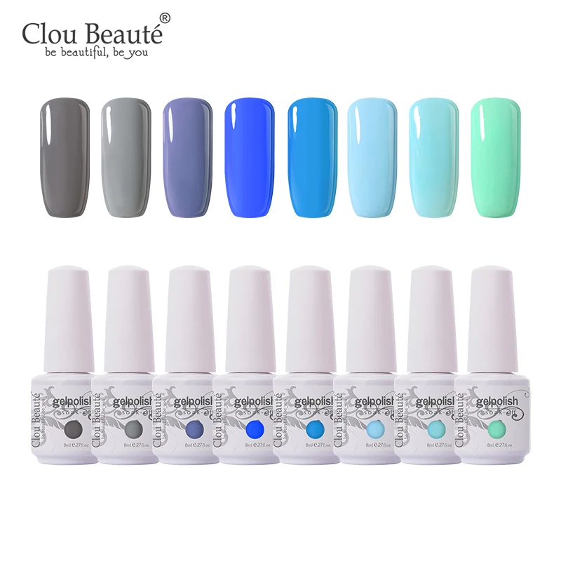 Clou Beaute 8 мл набор гель-лаков для ногтей подарок Гель-лак Полупостоянный Светодиодный УФ-лак Гибридный гвоздь блеск впитываемый Гель-лак для ногтей - Цвет: ZH06