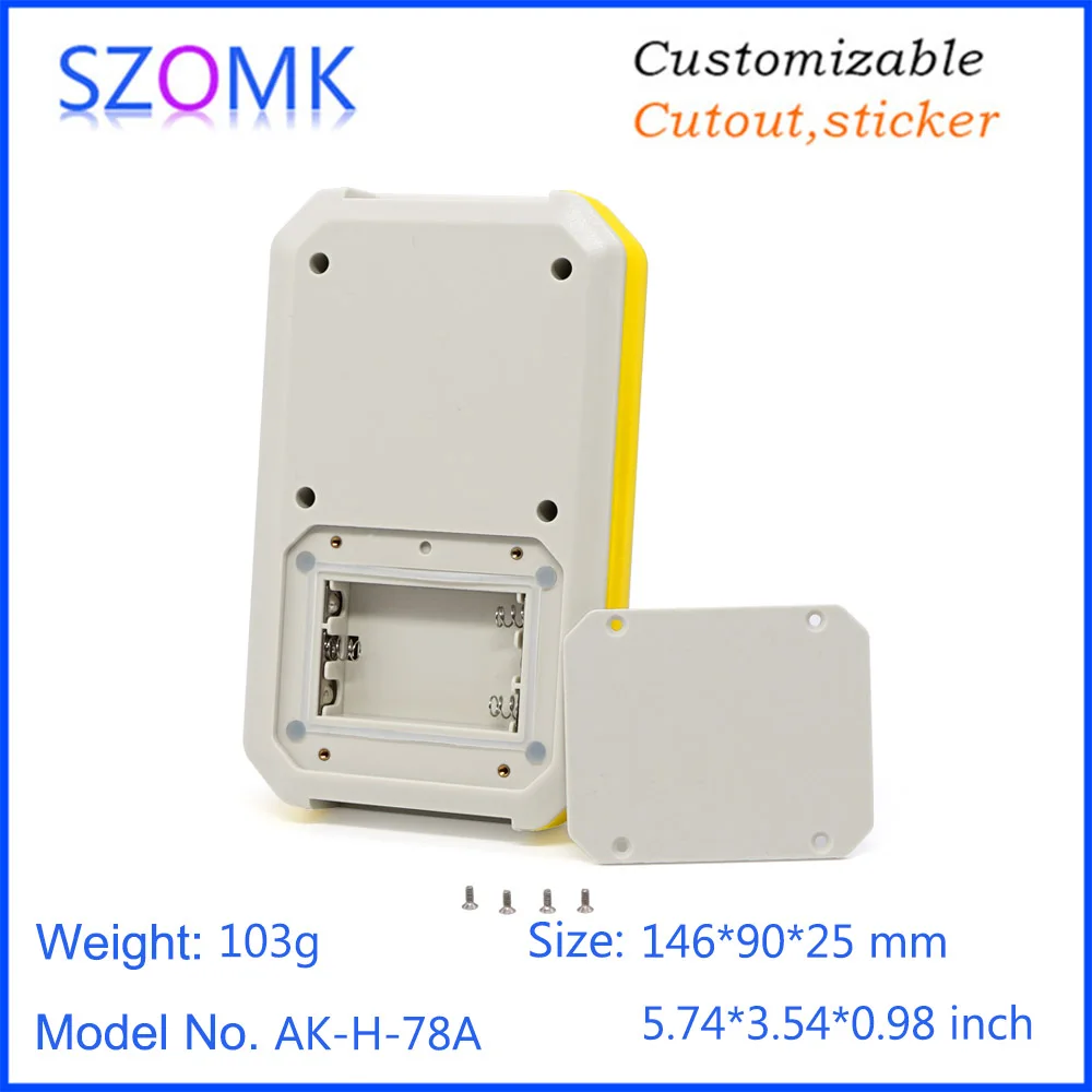 

1 piece 146*90*25mm szomk 3xAAA plastic instrument enclosure junction box IP65 waterproof electronics handheld control housing