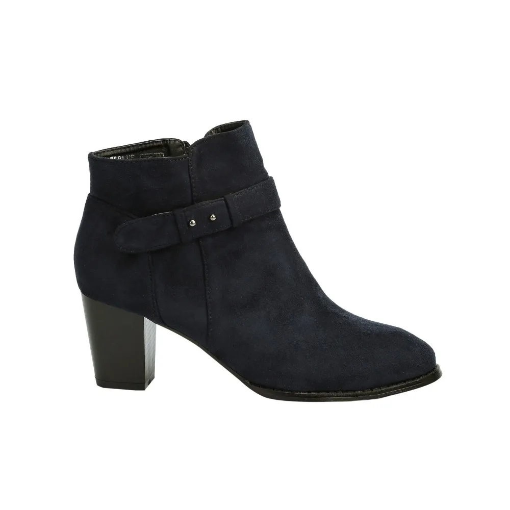 Новинка 2019 женские ботинки на толстом каблуке с круглым носком ботильоны высоком