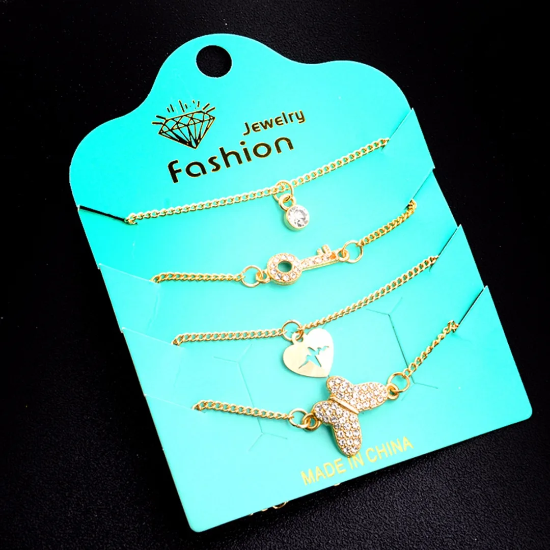 Женский комплект ювелирных изделий pulseira feminina 4 шт./компл. браслет с бабочками из