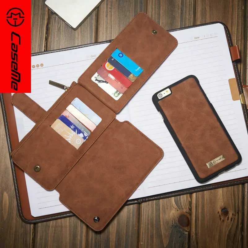 Caseme Ретро кошелек чехол для iPhone 6 6S Plus книга Стиль Телефон 7 8 плюс Флип кожаный X