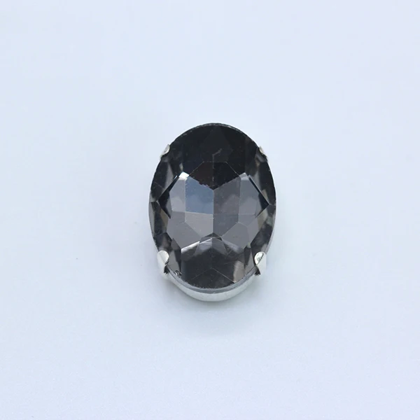 black diamond Все размеры Овальные Плоские с оборота пришивные стразы-когти Хрустальные стеклянные каменные Стразы для шитья драгоценных камней Серебряная основа Кнопка сделай сам свадебное платье - Цвет: black diamond
