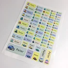 74 шт. персонализированные наклейки с именем, водонепроницаемые наклейки с рисунком автомобиля, наклейки на заказ, Детские Канцелярские Принадлежности для мальчиков и школы